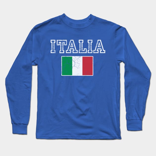 Retro Italia Flag Italian Italy Italiano Long Sleeve T-Shirt by E